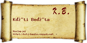 Kóti Beáta névjegykártya